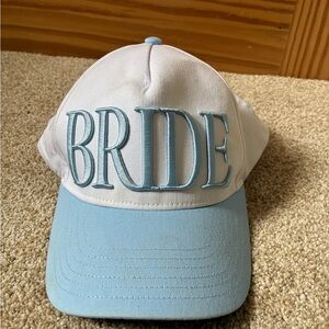 Source Unknown White and Blue Bride Hat